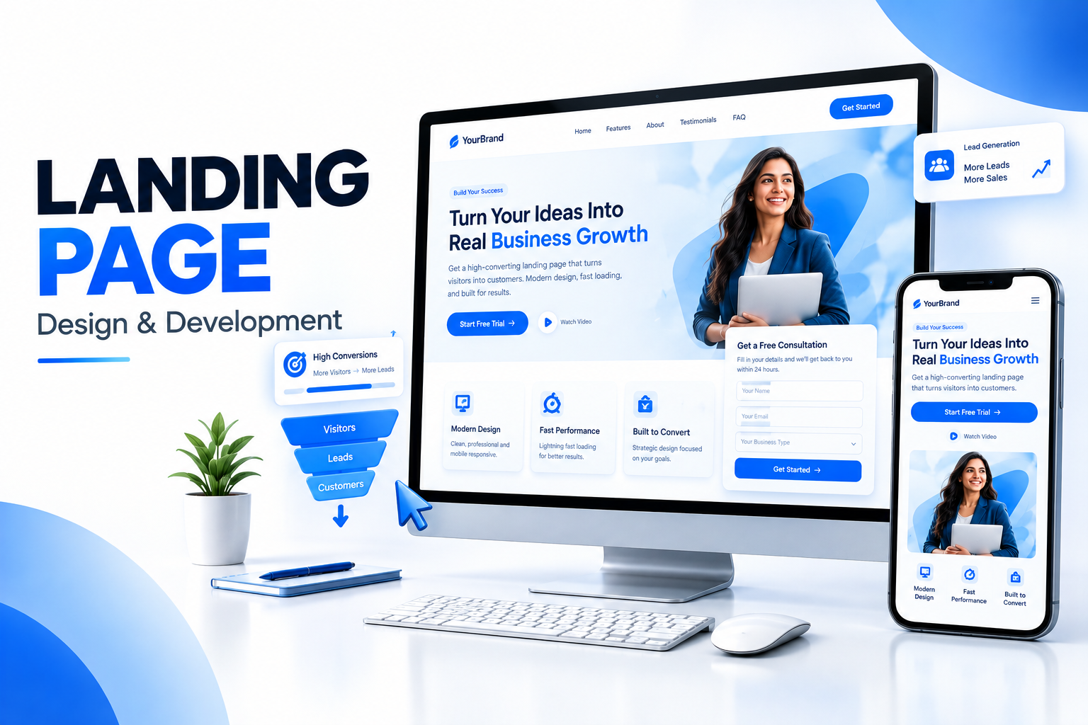 High-converting landing page design